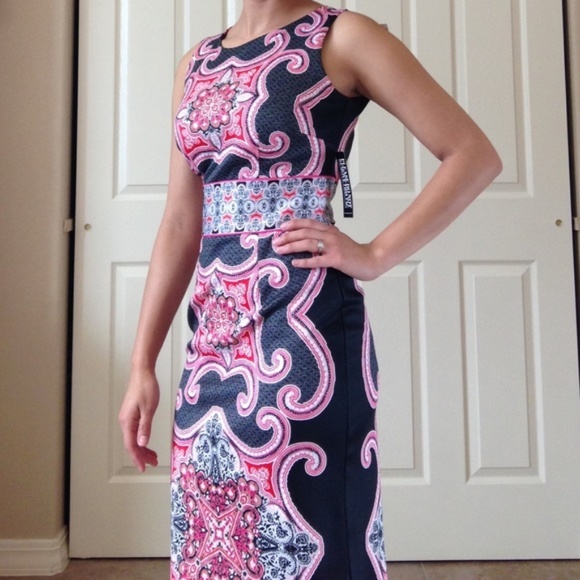  LIKE NEW Colorful Paisley Scuba Dress - Picture 5 of 7